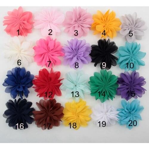 Yundfly 10pcs Scallop Ruffuled Ballerina Chiffon Petal Flowers For Baby Headbands DIY Chiffon Flower For Children Headwear
