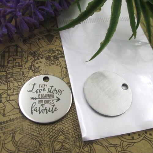 20pcs--"Every love story is beautiful but ours..."stainless steel charms 5 styles for choosing DIY Charms for necklace bracelets