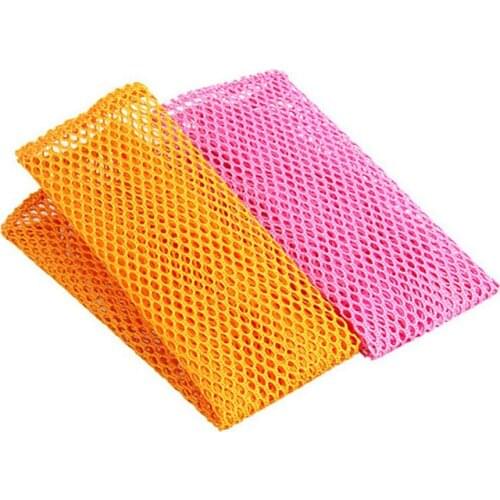 2PCS Innovative Dish Washing Net Cloths Rapid Dry Scourer Inodore Mesh Washing Cloths Kitchen Cleaning Cloths