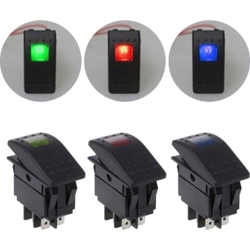 4 Pin ON - OFF Waterproof 12V 20A Bar Rocker Toggle Switch LED Light Car Boat Marine Vehicles