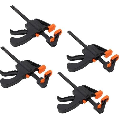 4 Pack 6 Inch Quick Grip Clamps Ratchet Bar Clamps One Handed Bar Clamp perfect for Fast and Easy Clamping Applications