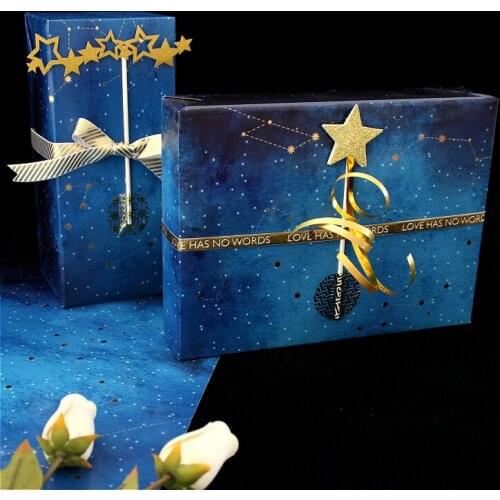 5pcs/lot Bronzing Star Constellation Birthday Gift Wrapping Ppaer 50*70cm Home Decoration Paper