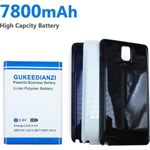 GUKEEDIANZI 7800mAh Battery B800BE B800BC for Samsung Galaxy Note3 Note 3 III N900 N900F N900H N900A N9000 N9005+Free Cover Case