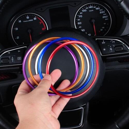 Aluminum Car Steering Wheel Cover Ring Car Sticker For Audi S line A3 A4 B8 B6 A6 A7 A8 C6 Q3 Q5 Q7 A5 C7 TT Decoration Styling