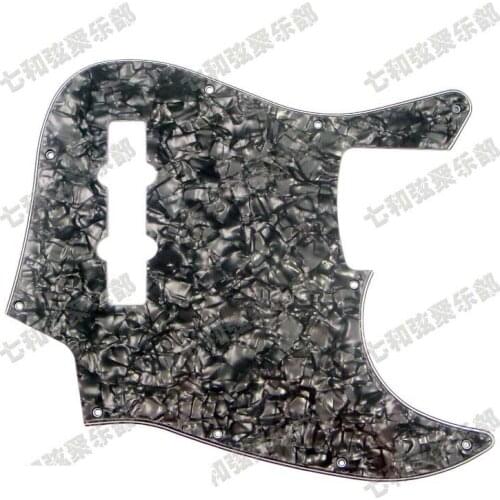 Black Pearl Celluloid & PVC 3 Ply Bass Guitar Pickguard 10 Hole with Mounting screw