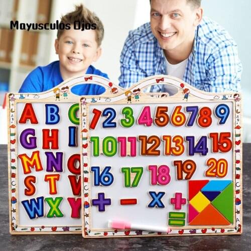 Childrens Magnetic Drawing Board Digital Letters Magnetic Stickers Small Kindergarten Water-based Pen Writing Graffiti Toys