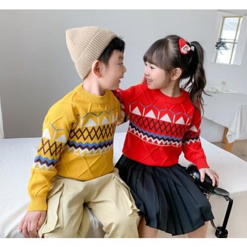 Childrens Sweaters 2020 Autumn New Baby Boys and Girls Print Knitted Sweater Kids Girls Knitted Coat 2-8 Years Baby Sweaters