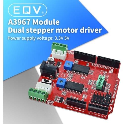 A3967 Dual Stepper Motor Driver Shield Module two-channel IO PWM CNC 3.3V 5V