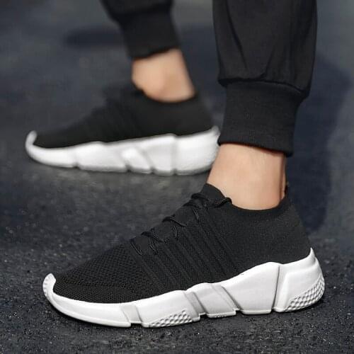 Fashion Breathable Men Tennis Shoes Outdoor Mesh Fitness Fabric Sock Sneakers Male Sport Shoes Zapatillas De Deporte Size 39-48