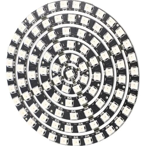 Hot-WS2812 SK6812 Radius 110mm LED Ring 5050 DC5V DIY LED Ring Built-In RGB Addressable LED Ring 93 Bits LEDs