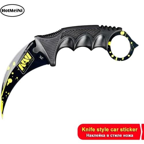HotMeiNi 13cm x 12.7cm Funny Car Stickers for CS GO Knife Skin Decal and Decals Waterproof Motorcycle Laptop Auto Vinyl Decal