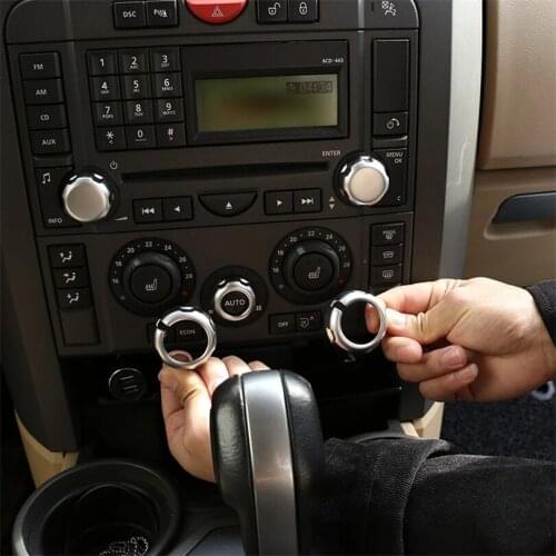 For Land Rover Discovery 3 LR3 Freelander 2 Range Rover Sport ABS Chrome Air Conditioner Volume Knob Cover Trim Car Accessories