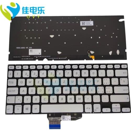 OVY SW SF Backlit Keyboard for ASUS VivoBook S14 X430 X430UA X430UN X430UF Swiss Silver Laptop Keyboards 0KNB0 260ASF00 Real