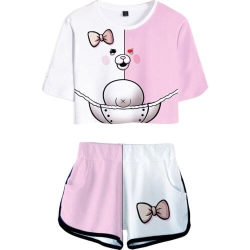 Anime Danganronpa Celestia Tenko Shuichi Monokuma Ouma Cosplay Costume Adult Men Women 3D Printed O Neck Summer Shorts T-Shirt