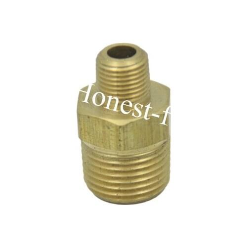 Brass Pipe Hex Reducing Nipple Fitting 3/8" x 1/8" Male BSPT