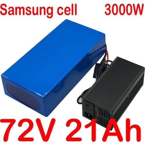 72V Battery 72V 20Ah 18Ah 15Ah 13Ah 10Ah Electric Bicycle Lithium Battery Use Samsung Cell 72V 2000W 3000W Electric Bike Scooter