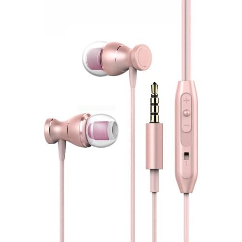 Magnet Metal In-Ear Earphone Stereo Bass Sound Anti-Sweat Sport Earphone with Mic Handsfree Earbuds for Smart Phone Mp3 Xiaomi