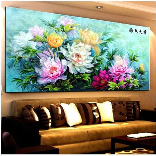 Printed Fabric Factory Shop Free Shipping Cross Stitch Kit Solid Polychrome Peony Flower Hot Sell