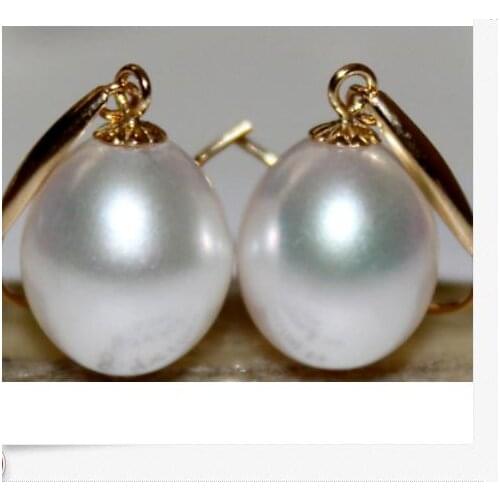Charming 12-13mm south sea white baroque pearl earring 14
