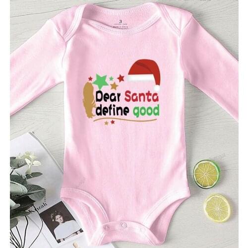 Newborn Clothing Baby Clothes Boy Girl Dear Santa Define Good Print One Piece Toddler Jumpsuit Baby Shower Gifts Rompers