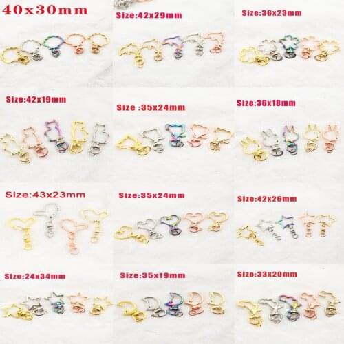Charming 5 Color Open Key chain Lobster Clasp Hooks Key Ring Dog buckle Keychain DIY Supplies for Jewelry Making Finding