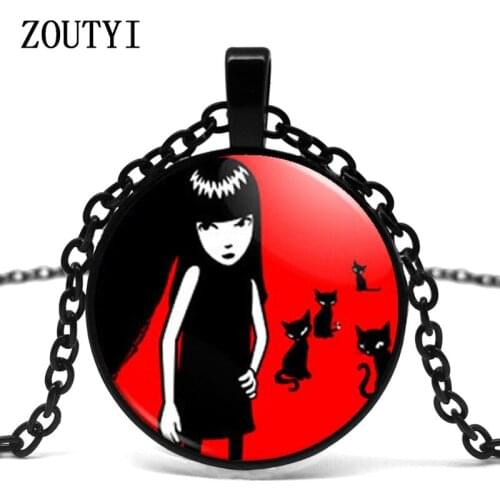 2018/year new hot sale handmade Emily strange Colar Longo Gothic necklace Emo cheap necklace