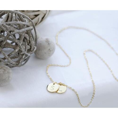 Alphabet Initial Letter Couple Necklace Disc Letter Name Chain Necklace Charm Initial Jewelry Fashion Love Gift New