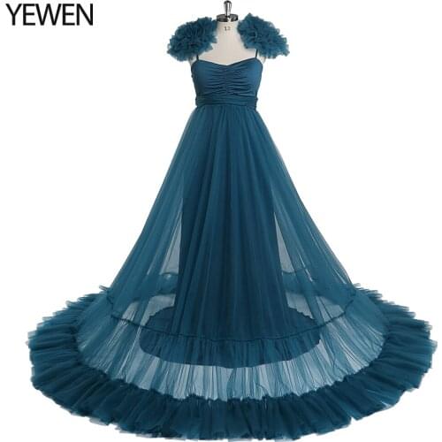 Maternity Photography Gown for baby shower Maxi Dress V Neck Tulle Pregnancy Photo Shoot Long Dress YEWEN