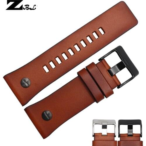 28mm bracelet leather watch strap color watchband for diesel watches band with nail DZ7311/7314/7332/7348 wristwatches belt