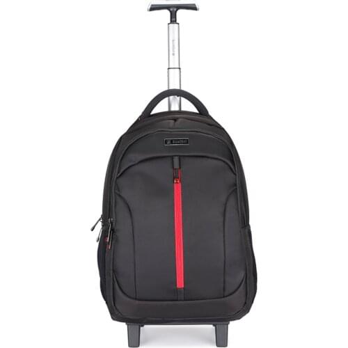 2021 Newest Mens Travel Backpack Large Capacity Casual Simple Style Daypack with Pull Rod and Wheel for Business Trip