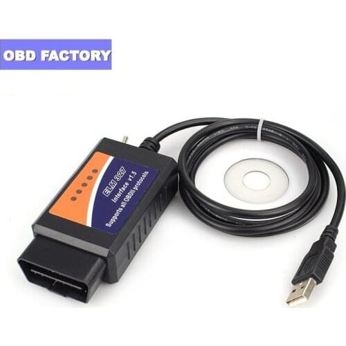 10PCS for Ford Forscan Elmconfig ELM 327 USB V1.5 ELM327 V1.5 USB HS CAN/MS CAN Switch PIC18F25K80 Car Diagnostic OBD2 Scanner