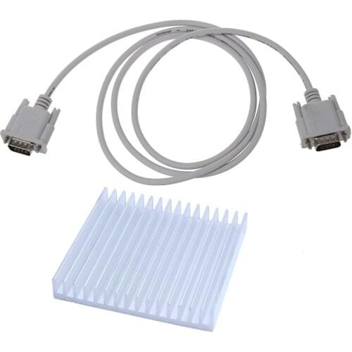VGA DB15 Male to RS232 DB9 Pin Male Adapter Cable & Silver Tone Aluminum Radiator Heat Sink Heatsink 90mm x 90mm x 15mm