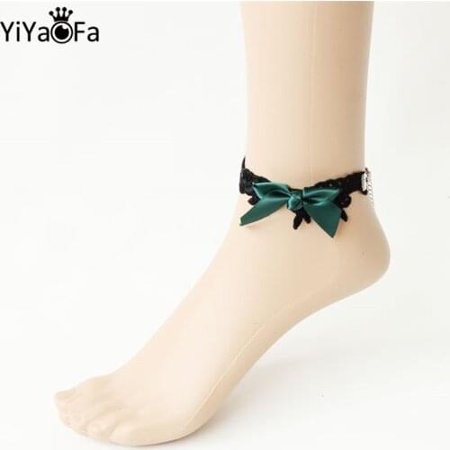 YiYaoFa Handmade Gothic Jewelry Vintage White Lace womens Anklets DIY Belt Gift Women Summer Accessories Foot Jewelry LA-51