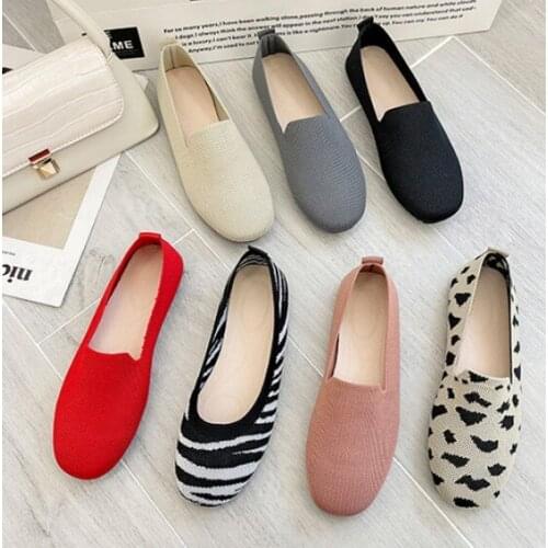 Maggies Walker Women Mesh Casual Shoes Fashion Knitted Squared-toe Flats Woven Breathable Shoes More Patterns Size 35~40