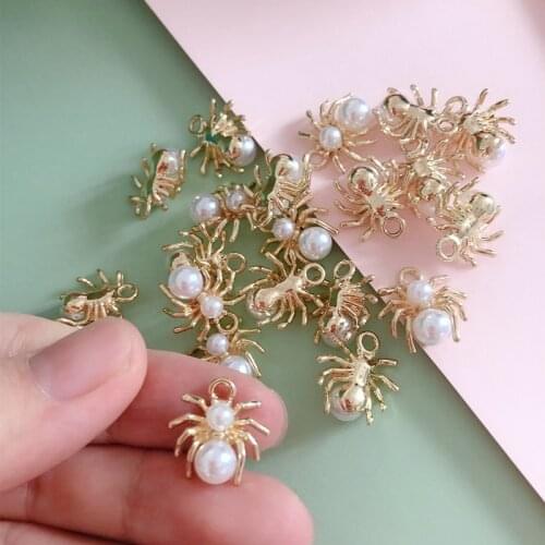 10pcs/pack Spider Metal Golden Color Charms Pendant Pendants Jewelry Making Zinc Alloy 14x15mm