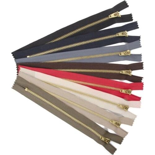 100 pieces 7cm-18cm good quality copper zippers No. 4 black metal zippers sewing on clothes jeans access control zipper dress