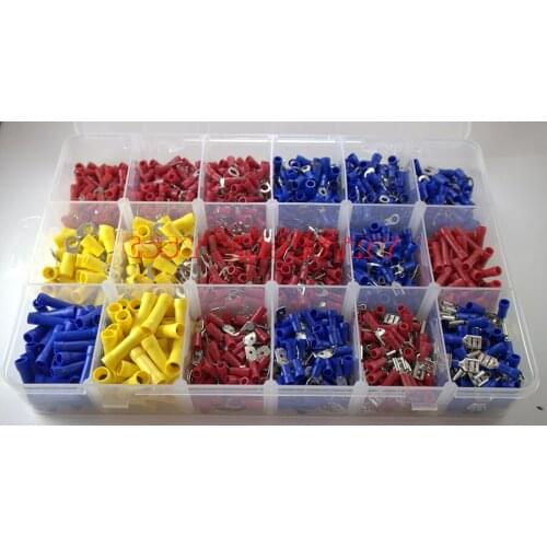 1200PCS/box crimp connector insulated terminal block kit wire cable ferrules from 22-10AWG 18 size 3 Color