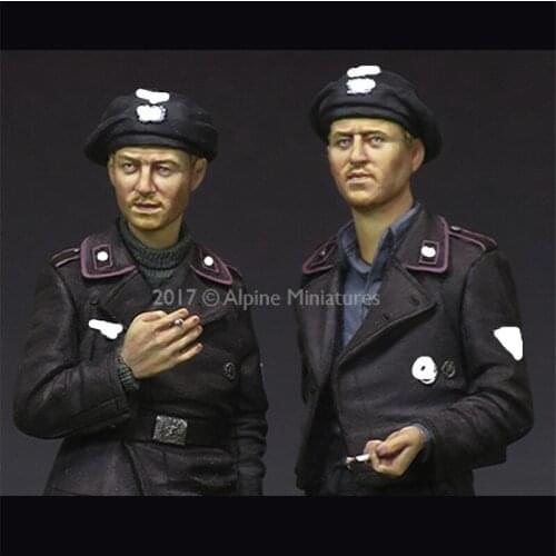 2pcs Armored Soldiers Resin Figure 1/35 Scale Model Kit Assembly Models Kit Resin Colorless Self-Assembled Toy NO.368