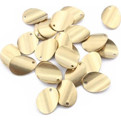 30pcs Raw Brass Fashion Oval Curled Charms Pendant ,Smooth charms ,For Earrings Bracelet Jewelry Findings Making