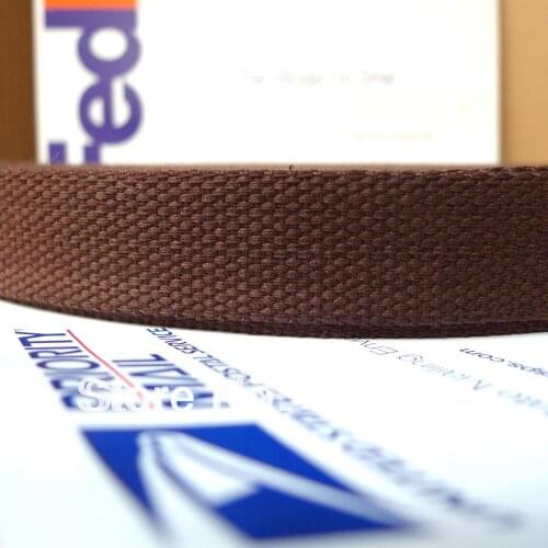 50 Yards 1'' 25mm Wide #14 Brown Webbing Wholesale Free Shipping