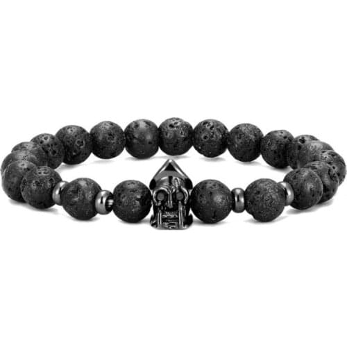 8mm skull gold silver copper cz zircon cubic zirconia beads bohemian Yoga Bracelet agate Onyx Stone Bangles tgd3
