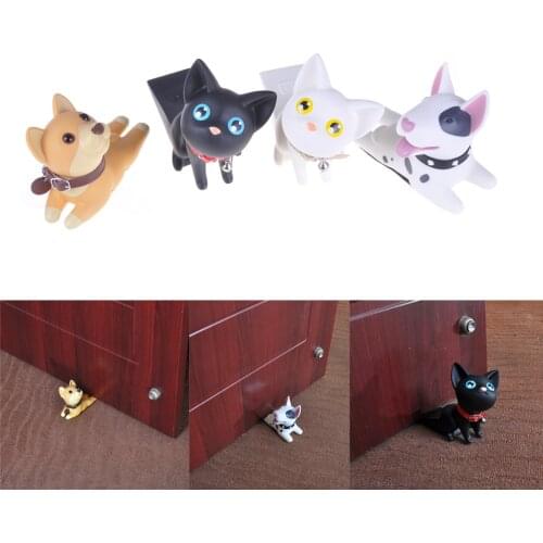 1PC PVC Safety Anime Figures Toys Cartoon Dog Door Stopper Holder Bull Terrier For Baby Home Decoration Dog for Children Kids