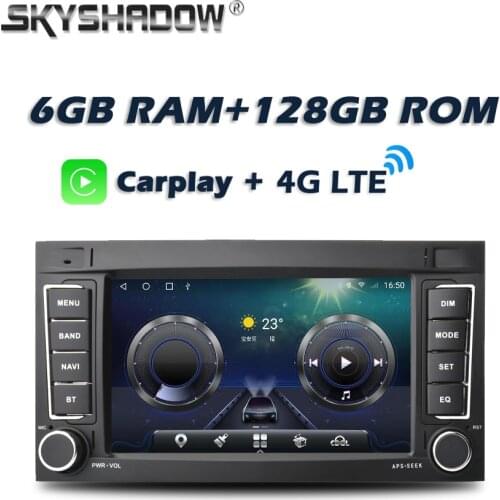 Carplay 7" IPS DSP Android 10.0 6GB + 128GB Car DVD Player GPS WIFI Bluetooth 5.0 Radio For VW Touareg T5 Multivan Transporter