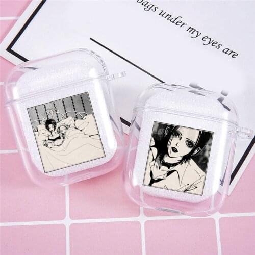 Cute Oosaki Nana Anime Cartoon Movie Earphone Case For Airpods 1 2 Clear Pattern Soft TPU Wireless Headphone Cover Accessories