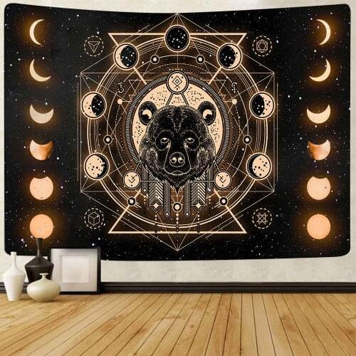 Full Moon Tapestry Constellation Fox Cartoon Animals Tiger Art Wall Hanging Tapestries for Living Room Home Decor