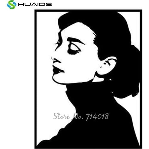 Nordic Style Classic Audrey Hepburn Wall Decals Fake Frame Wall Stickers for Living Room Girls Room Decor Vinyl Murals Art A880