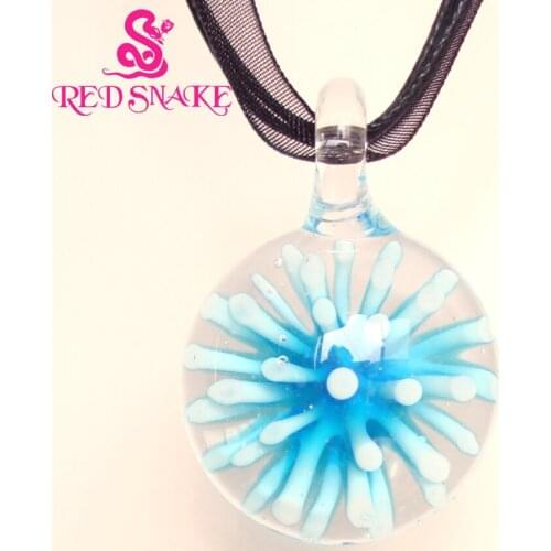 RED SNAKE Round Shape With Beautiful Flower Pattern Pendant