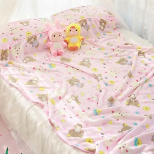 Cute Rilakkuma Brown bear Plush toy Soft comfortable Flannel blanket pillowcase houseware For girlfriend High quality gift