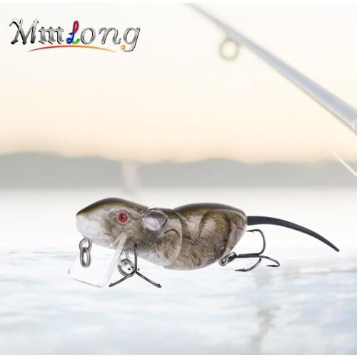 Mmlong 6.3cm Plastic Rat Fishing Lure Crank Bait RAT4-M 10.3g 2 Segments Swim Baits Artificial Mouse Lures Fishing Wobbler Pesca