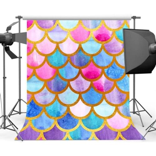 Mehofoto Colorful Mermaid Theme Party Photo Backdrops for Photography Studio Children Background Birthday G-579